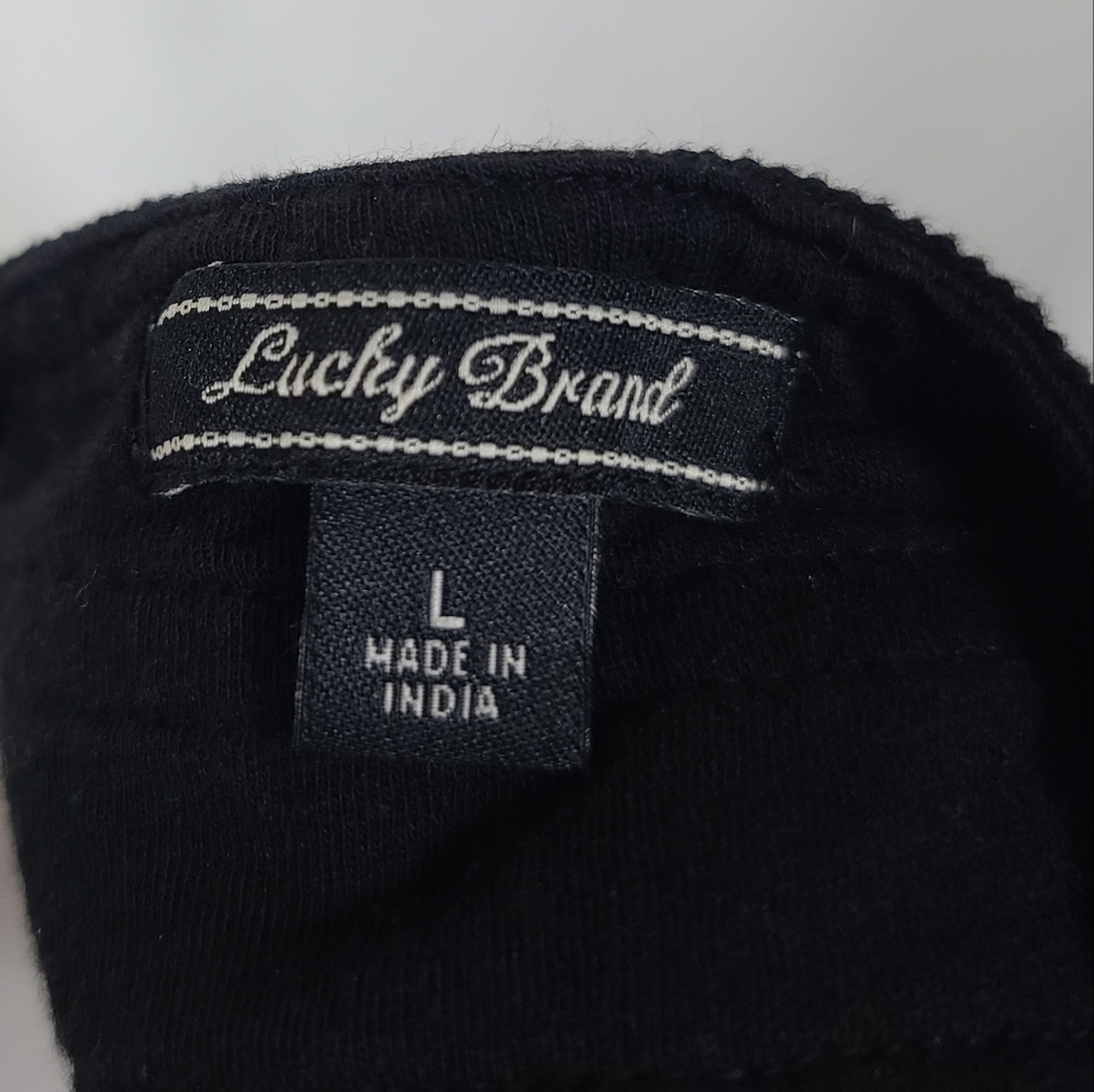 Lucky Brand Black Embroidered Shirt L - Picture 7 of 9